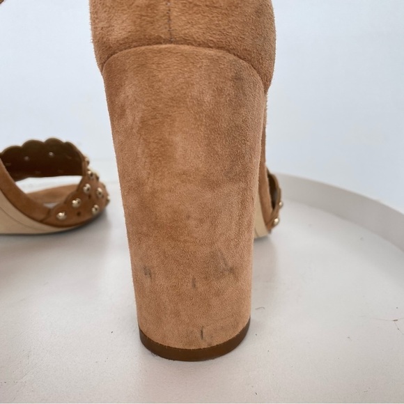 SAM EDELMAN Yaria Suede studded block heel open toe Sandals Womens size 6.5 - Picture 7 of 16